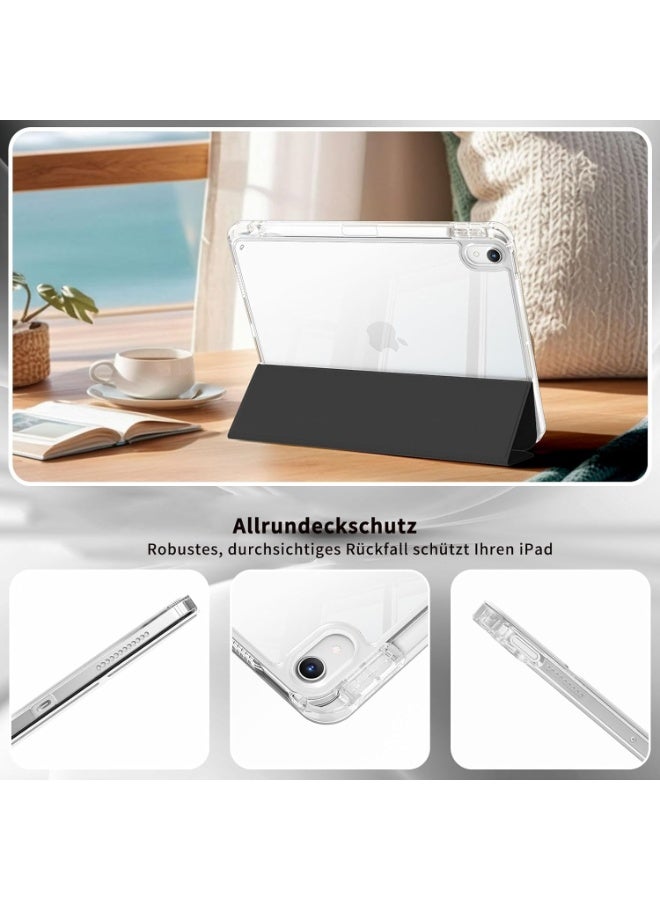 فكرة حافظة  Slim Smart Case لأجهزة iPad Air مقاس 10.9 بوصة (الجيل السادس/السابع/ الرابع / الخامس  2020/2022) مع حامل قلم – غطاء شفاف مقاوم للصدمات مع ميزة التشغيل/السكون التلقائي - Image 4